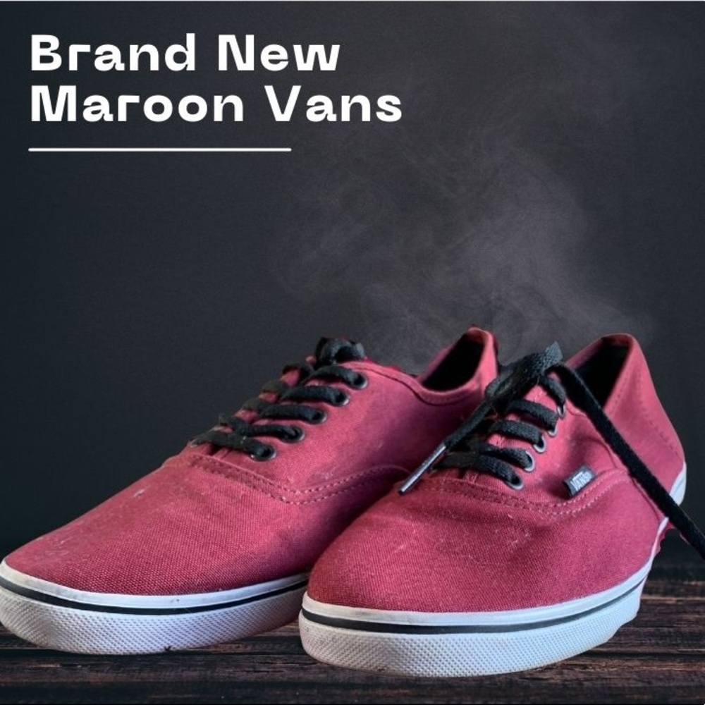 BRAND NEW! Maroon vans with black laces